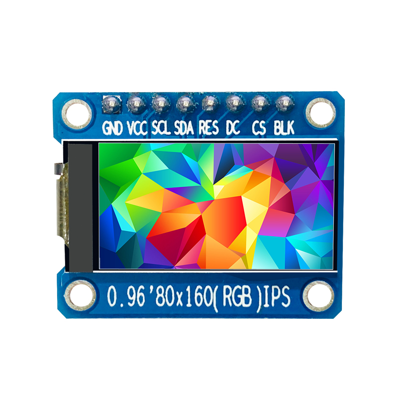 0.96 inch HD IPS  TFT 8Pin SPI Interface 65K full color TFT LCD module ST7735 driver IC 80 * 160 resolution 