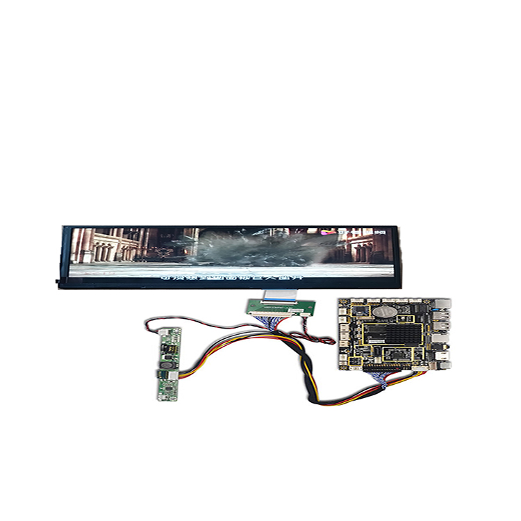 12.3 inch 900 cd/m2 IPS TFT LCD display with touch panel+hdmi board for automotive stretched bar 